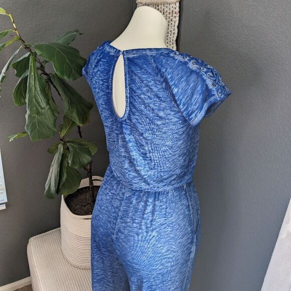Derek Heart Blue Jumpsuit - Picture 3 of 10